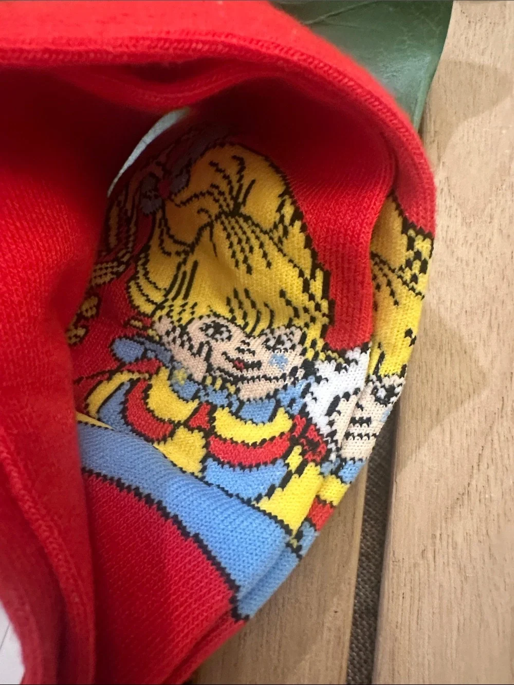 Rainbow Brite Red Crew Socks with Character Graphic